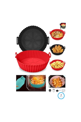 Yayke Silikon Pişirme Kap & Air Fryer Hava Fritözü Pişirme Kabı & Çok Renkli