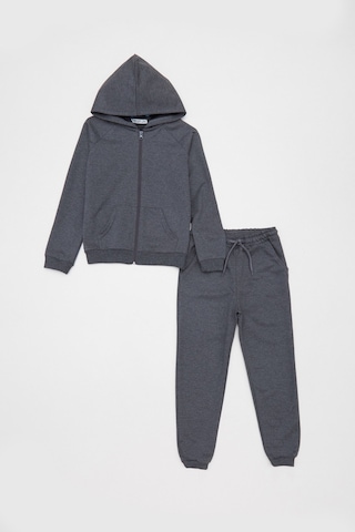 Fullamoda Kapüşonlu Fermuarlı Unisex Çocuk Eşofman Takımı 25mcck4584131778-antrasit Antrasit