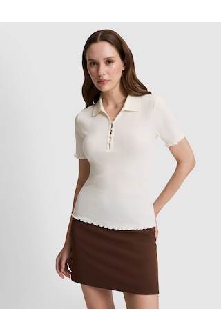 Pierre Cardin Kadın Ekru Tişört 50325457-vr019