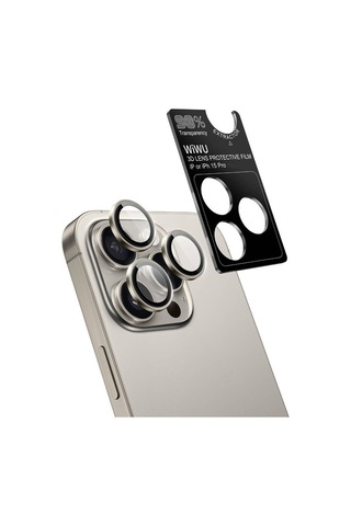 Apple iPhone 15 Pro Max Uyumlu Wiwu Wi-ıp002 Ahize Toz Önleyici Ekran Koruyucu Ve Kamera Lens Koruyucu Set