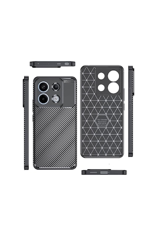 Apsuwa Xiaomi Poco X6 5g Kılıf Negro Karbon Fiber Silikon