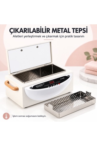 Dijital Ekranlı Kuru Isı Sterilizatörü Manikür Pedikür Metal Aletleri İçin Ayarlanabilir Sıcaklıklı Sterilizasyon Kutusu