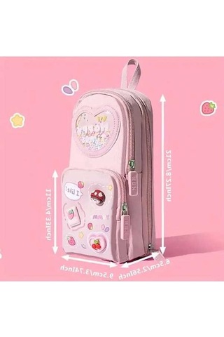 Urbannest Cbtx Kız Öğrenci Sırt Çantası, Sevimli Çok Gözlü Kalemlik, Pembe Pembe