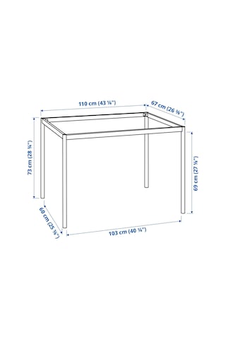 Ikea Siyah Şık Yemek Masası - Yemek Masası İskeleti 110x67x73 Cm