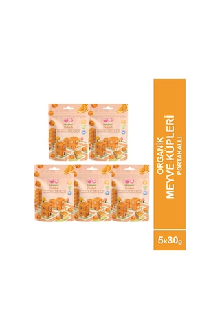 5'li Organik Portakallı Meyve Küpleri 5 X 30 Gr