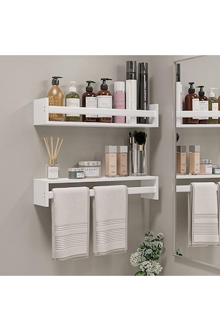Ezgi 2 Li Duvar Rafı Beyaz