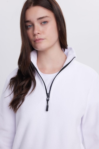 Tudors Kadın Standart Fit Antipilling Tüylenme Yapmayan Soğuk Geçirmez Ekru Bato Yaka Polar Sweatshirt-41780 Ekru