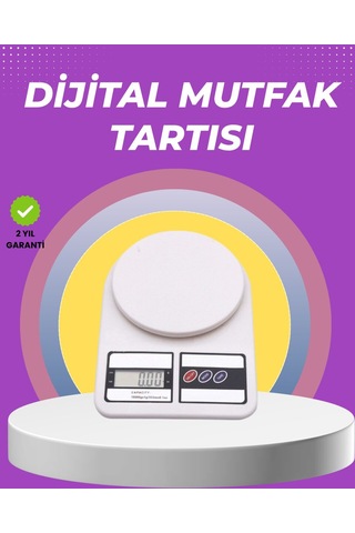 Hepsi Beyaz Plastik Dijital Mutfak Tartısı 24x16.8x1.5cm Najmaddin Diğer