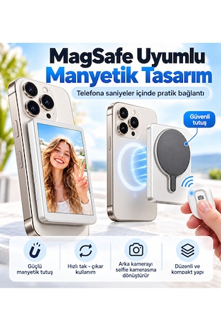 4.02 İnç Manyetik Selfie Ekranı Vlog Monitörü, Kablosuz Görüntü Aktarımı Ve Bluetooth Uzaktan Kumanda