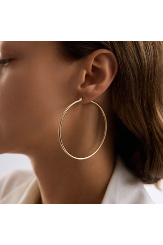 14k Altın Halka Küpe 1.8 Mm 6.5 Cm T14317 Renkli