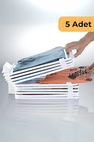 T-shirt Düzenleyici 5'li Set, Beyaz Beyaz