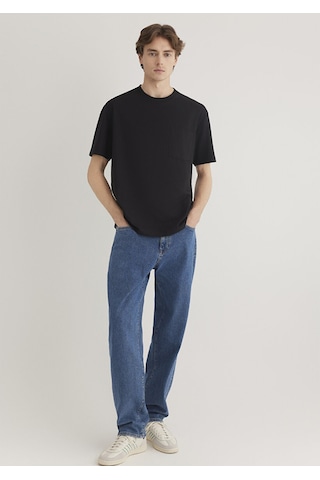 Mavi Cepli Siyah Erkek T-shirt M066248-900 Siyah