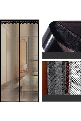 Teltree Manyetik Sineklik Perde, Kolay Kurulumlu, Sivrisineklere Karşı Etkili, Polyester Malzeme, 82x32 İnç, Çift Taraflı Yapışkan Bantlı, Kapı Ve Pencere İçin. Kahve