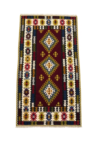 El Dokuma Sıfır Yahyalı Kilim 110x200 Kök Boya %100 Yün Yolluk Kilim Renkli