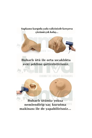 Yazlık Koruyucu Hasır Şapka Plaj Fötür Kurdeleli Son Model Bej