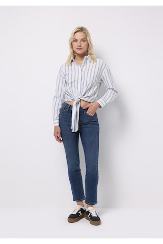 Colin's Colins Regular Fit Shirt Neck Çizgili Kadın Mavi Uzun Kol Gömlek Cl1075566 Q1.v1 Ble Mavi