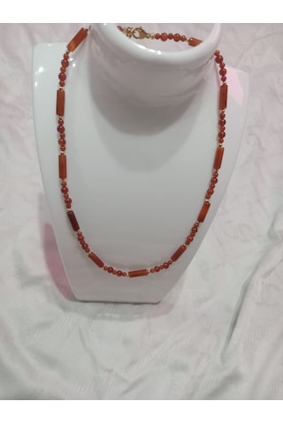 Doğaltaş Akik Kolye Kahverengi