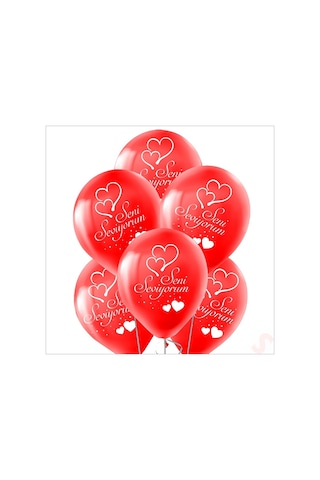 Seni Seviyorum Baskılı Pastel Balon, 30cm X 8 Adet