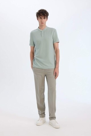 Defacto Slim Fit Dar Kesim Dik Yaka Dokulu Kısa Kollu Waffle Polo Tişört Z4262az25smgn50 Yeşil
