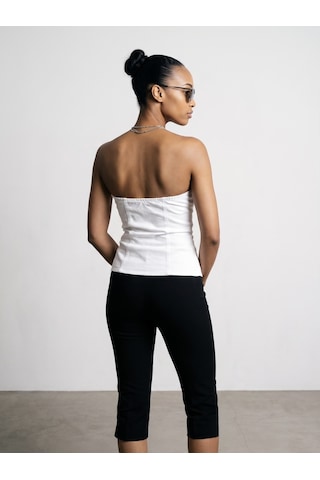 Dilvin 50760 Düğmeli Bandeau Büstiyer-beyaz