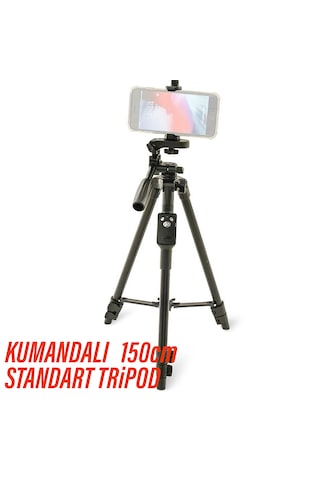 Kumandalı Tripod 3 Ayak Sabitleyici Video Fotoğraf Tripod 150cm
