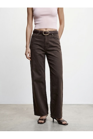 Dilvin 72323 Lyocell Karışımlı Wide Leg Jean-kahve