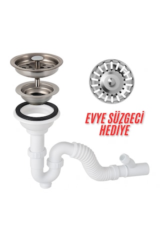 Çöpmak Lavabo Sifonu Koku Önleyici Sistemli Tahliye Seti Çamaşı