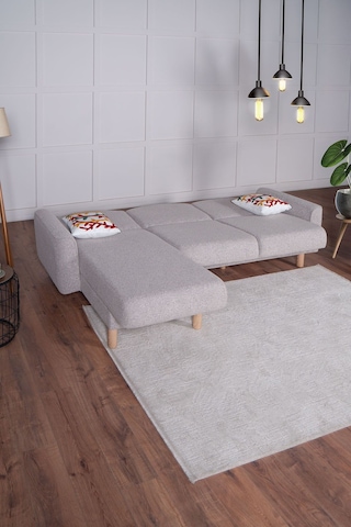 Bohem's Köşe Açık Gri Çift Taraflı Kullanılabilir Köşe Takımı Berjer Dahildir Açık Gri