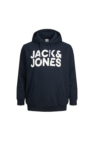 Jack & Jones Jack&Jones Kapüşonlu Büyük Beden Lacivert Erkek Sweatshirt 12163777 Lacivert