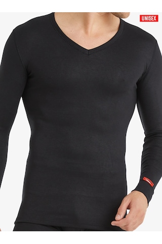Blackspade Termal V-neck T-shirt Long 1257 Siyah