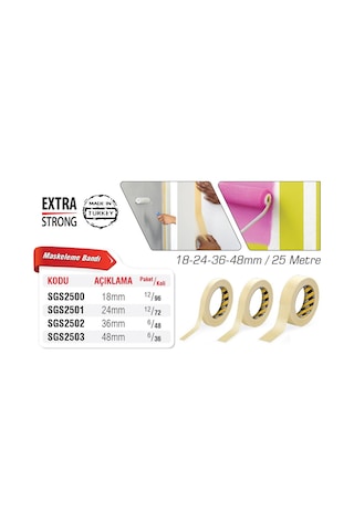 Sgs Maskeleme Bandı 48 Mmx25 Mt Sgs2503