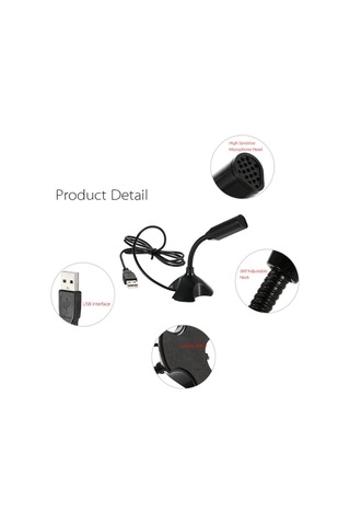 Jms Usb Masaüstü Mikrofon Siyah Web 360 Derece Ayarlanabilir Bilgisayar İçin Usb Masaüstü Mikrofonu