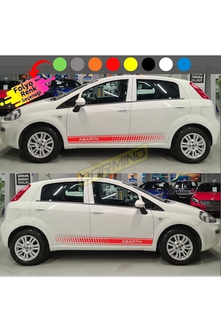 Fiat Punto Abarth Yan Şerit Sticker