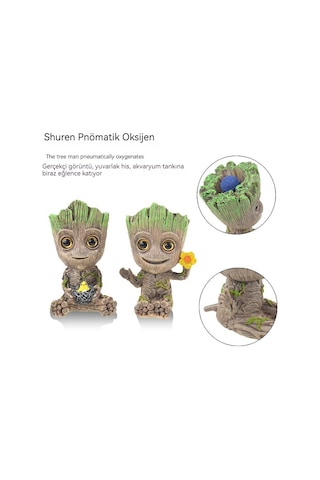 Hqgoodstore Yeni Akvaryum Peyzaj Aksesuarları Reçine Pnömatik Akvaryum Dekorasyon Groot Treehouse Galaxy Koruyucu Saksı