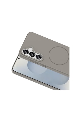 Galaxy S25 Plus Uyumlu Kılıf Magsafe Şarj Özellikli Zore Ruby Silikon Kapak - Mürdüm Şeffaf