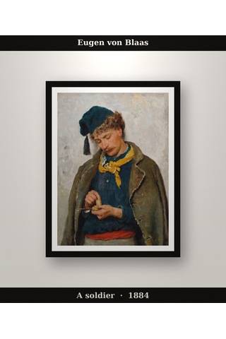 Eugen Von Blaas A Soldier 1884 Poster, Figüratif Duvar Tablosu Çerçevesiz