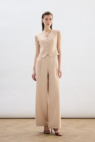 Sateen Klasik Kısa Yelek - Bej-136836 Bej
