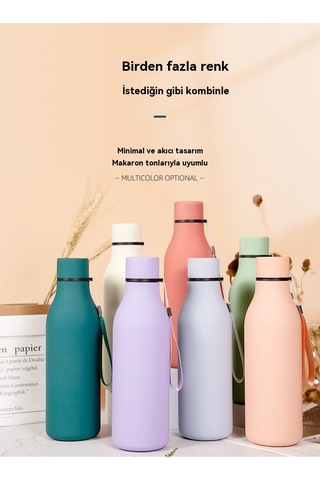 Paslanmaz Çelik 304 Spor Sprey Kaplamalı Sıcak Ve Soğuk Su Bardağı Yeşil