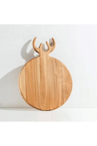 Morponi Dekoratif Geyik Figürlü Kesme Tahtası Oval - Peynir Tahtası - Dekoratif Sunumluk 36 Cm X 26 Cm Bambu