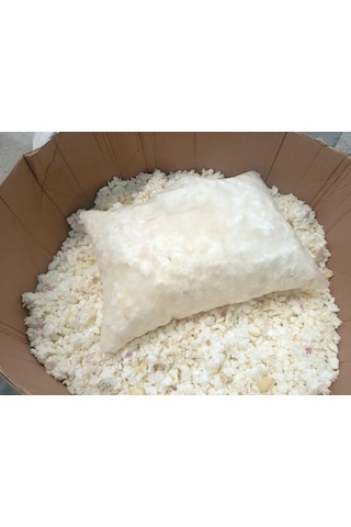 Visko Parçacıklı Yastık 40x60 Cm - 1000 Gr, Visko Parça Dolgulu, Fermuarlı Yıkanabilir Kılıflı, Antibakteriyel Ergonomik Yastık Beyaz