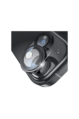 Apple Uyumlu iPhone 15 Plus Siyah Kamera Lens Koruyucu Kolay Uygulama Aparatlı