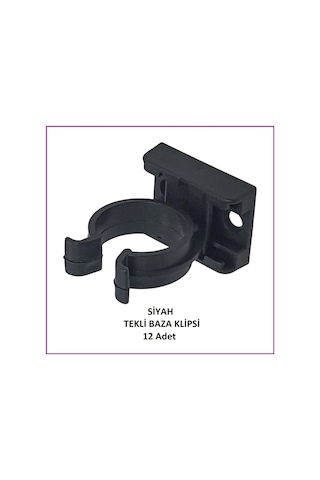 Baza Klipsi, Tekli, Siyah 12 Adet
