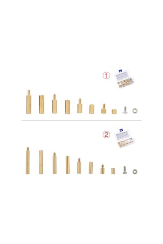 Fortunelane 120 Adet M2 Bakır Standoff Seti, Elektronik/robot Projeler İçin Ana Kart Desteği Ve Elektrikli Izolasyon Pilleri