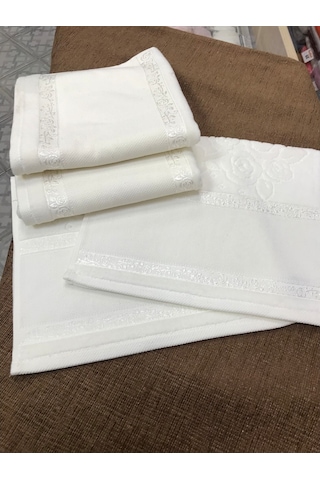 Gonca İşlemelik Kanaviçe Etamin Havlu 6'lı Paket 3 Büyük 3 Küçük