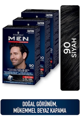 Men Perfect Saç Boyası 90 - Siyah x 3 Adet