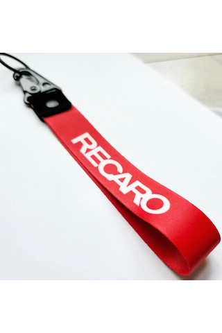 Recaro Kırmızı Bez Oto-moto Anahtarlık Kaliteli Aksesuar 19cm Kumaş Anahtarlık