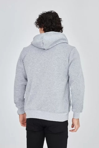 Modi Unisex Tam Fermuarlı Kapşonlu Sweatshirt - Gri Gri Xl
