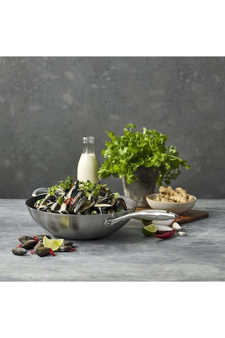 Ctx Wok Tava 32cm, 5 Katmanlı Çelik Ve Alüminyum Yapı, Indüksiyon Uyumlu Çok Renkli