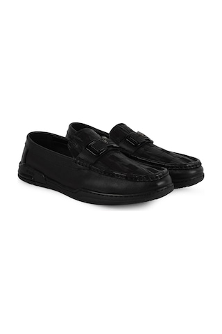 Guja Erkek Ayakkabı 590-1 Siyah Croco Desenli Metal Tokalı Spor Taban Rahat Günlük Slip-on Loafer