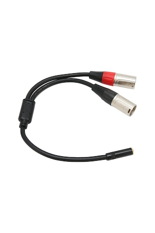 Youtek 3.5mm Dişi.stereo'dan Çift Xlr Erkek.3pin'e Dönüştürücü Kablo - Ses Kalitesi Ve Dayanıklılık - 0.3m Uzunluk